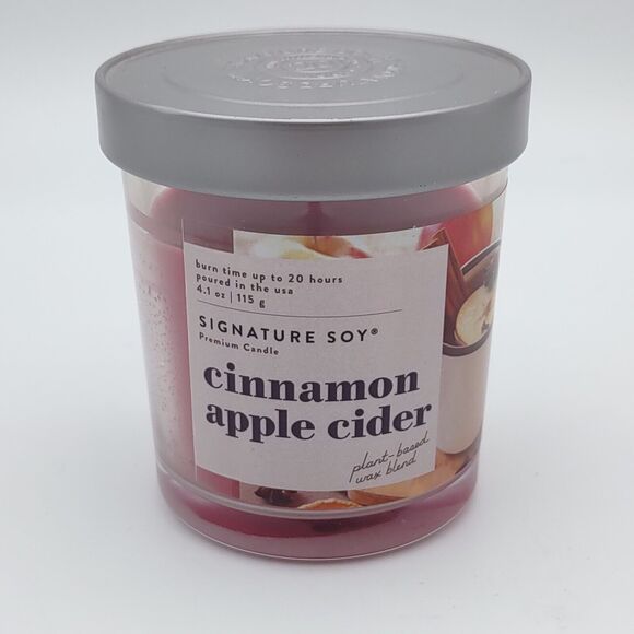 Signature Soy Cinnamon Apple Cider Scented Candle Premium Candles 4.1 oz - Picture 1 of 5